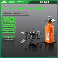 Réchaud de camping BRS-8A, multi-usage, pliable, à huile/gaz, fourneau de plein air, réchaud à gaz de pique-nique avec bouteille d'huile