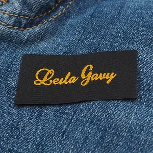 Индивидуальный бренд одежды YOUJIA, индивидуальный дизайн, печать логотипа, тканая этикетка без минимального заказа, тканая этикетка
