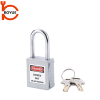 Cadenas de sécurité haute sécurité à clé, en acier durable et nylon, avec clé passe-partout, pour usage industriel, marque chinoise Boyue S/S38-KD, qualité garantie 1 an