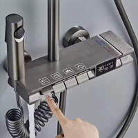Ensemble de douche en acier inoxydable durable avec jet de pulvérisation facile à nettoyer et hauteur réglable pour système de douche de salle de bain