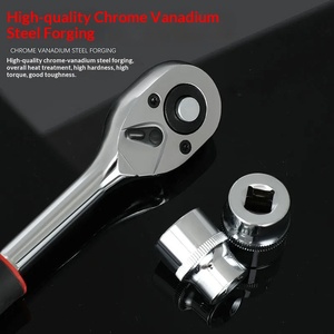 1/2, 3/8, 1/4 <strong>Ratchet</strong> Wrench <strong>Set</strong>, Complete <strong>Set</strong> Of Quick Wrench 12 Pieces <strong>Set</strong>, 72 Tooth Chrome Vanadium Steel <strong>Socket</strong> Wrench <strong>Set</strong> - Product Image 3