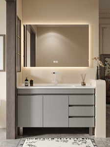 New hanging bathroom cabinet combination modern simple ceramic integrated basin washstand washbasin cabinet - Product Image 4