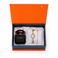 Coffret cadeau de beauté exquis pour femmes, ensemble de montre, parfum, rouge à lèvres, boucles d'oreilles en forme de cœur, kit de 4 pièces, cadeau d'anniversaire, fête des mères