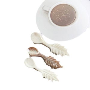 Vendita calda foglia bianca di Design alla moda di lusso madreperla cucchiaio per caffè regalo - Product Image 3