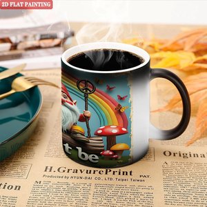 Mug en céramique noir givré 11oz, tasse magique changeante de couleur, pour les boissons quotidiennes - Product Image 5