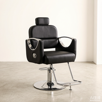 Nouveau Fauteuil de Barbier en Métal avec Fonction Pivotante et Accoudoirs Réglables pour la Coiffure et la Permanente