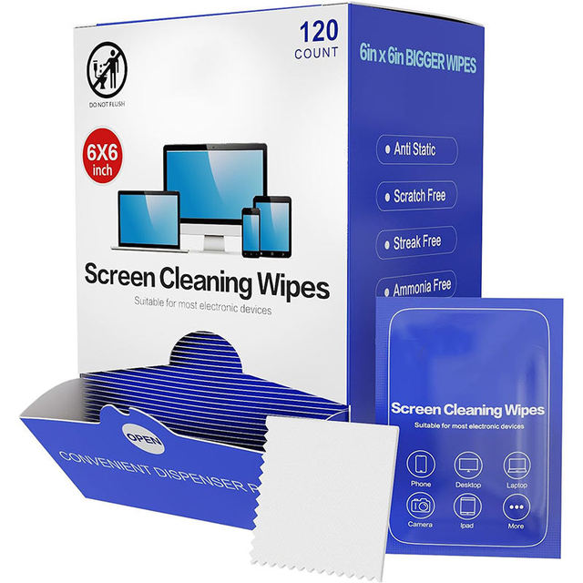 Custom Anti-Static Scratch-Free Screen Cleaning Wipes Individually Wrapped for All Electronic Devices