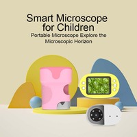 Mikroskop Portabel Ramah Siswa Kamera Anak Sensor CMOS 50X/300X Full HD 32GB 90 2.0" LCD Bahan ABS