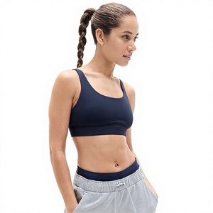 2023 Custom Recycled Sports <b>Bra</b> for Women Contrasting Color Gym Tops with Back Pocket Plus Size Options - Product Image 4