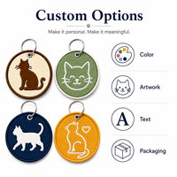Grosir Gantungan Kunci Kenangan Hewan Peliharaan Custom Bordir, Gantungan Kunci Kucing, Liontin Tas Kain Personalisasi untuk Pecinta Kucing, Pembelian Grosir MOQ 50 pcs