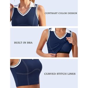 FOXA Camiseta sin mangas de golf para mujer con sujetador incorporado y cuello, de secado rápido, deportiva - Product Image 4