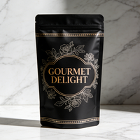 Sachet refermable mat personnalisé avec impression dorée, qualité alimentaire, pour café, thé, snacks, noix, aliments pour animaux de compagnie
