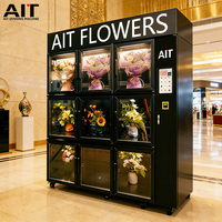 Distributeur automatique de fleurs à écran tactile refroidi par air AIT, options de paiement multiples, petite et moyenne taille, sans personnel, en libre-service, basé sur le cloud