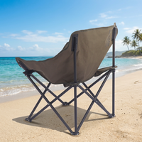 Nouvelle chaise lune pliable en fer – Chaise longue portable pour camping et dortoir, forme ronde