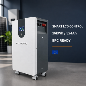 Batterie de secours pour toute la maison combinant une capacité de 16 kWh LiFePO4, des cellules de 324 Ah, un système de gestion de batterie (BMS) JK et une protection contre les incendies par aérosol - Product Image 1