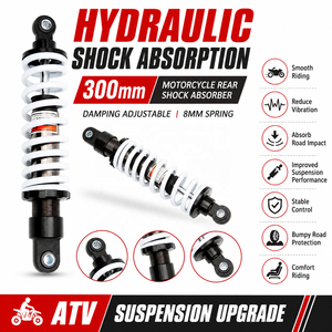Amortisseur arrière de moto 300 mm, réglage de la force d'amortissement, ressort 8 mm pour Dirt Pit ATV UTV <span class=keywords><strong>Quad</strong></span> Dirt Bike Go Kart - Product Image 3
