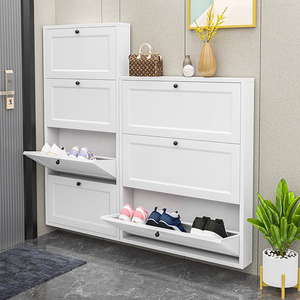 Đồ nội thất nhà siêu mỏng giày lưu trữ tủ giá thép Giày giá Tủ sắt tủ giày - Product Image 1