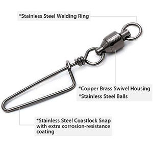 Рыболовный Вертлюг из нержавеющей стали, вертлюжный Соединитель с крючком, заклепки, штифт, шариковый подшипник, рыболовный крючок, набор снастей для приманки - Product Image 2