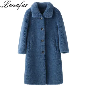 Autumn &winter 2019 Square collar design latest fashion women solid color Granular faux fur Wool Coat high quality