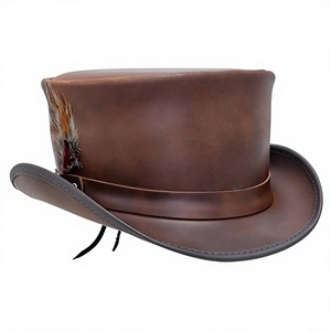 BS International NAR670 Genuine Leather Unisex Cowboy <b>Hat</b>-Fashion Style Sweat Absorbent Customized Printing Four Seasons Use - Product Image 1