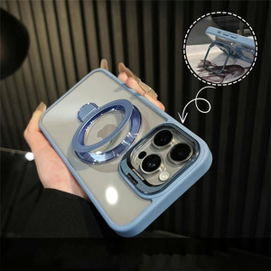 Funda magnética transparente al por mayor de fábrica con soporte dual y protector de lente para <span class=keywords><strong>iPhone</strong></span> 17 16 15 14 13 <span class=keywords><strong>12</strong></span> Pro Max - Product Image 6
