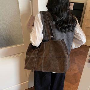 Women's <b>Patchwork</b> Polka Dot Tote <b>Bag</b> Large Capacity Vintage Polyester Zipper Closure Water Resistant Portable Shoulder Handbag - Product Image 5