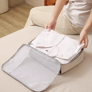 Travel <b>Compression</b> Storage <b>Bag</b> Set 33x15x85cm Double Zipper Design Clothing Organizer Lightweight Fabric Rectangle - Product Image 1