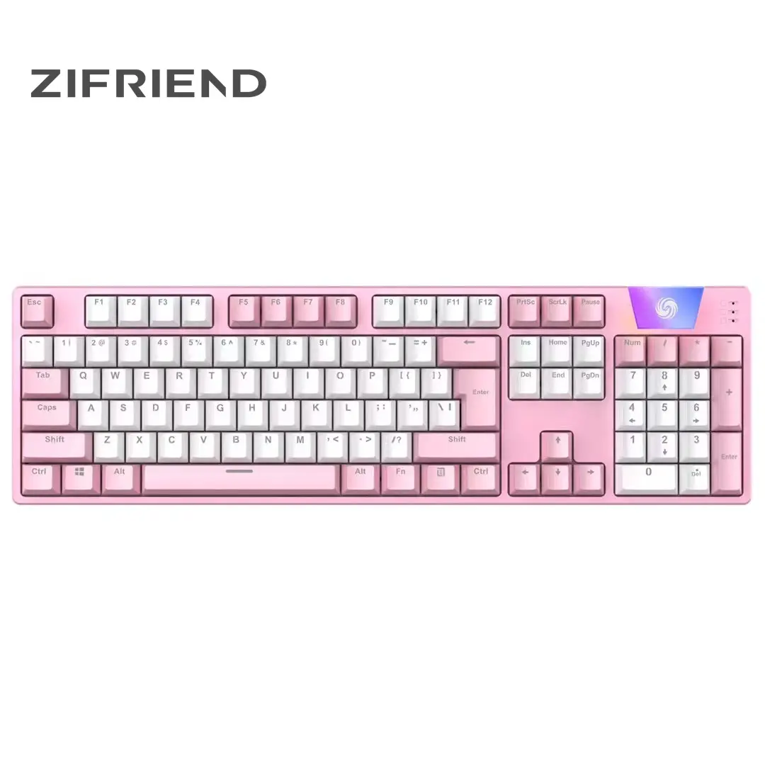 ZF özel 104 tuşları oyun klavyesi kablolu klavye renk eşleştirme arkadan aydınlatmalı mekanik hissediyorum bilgisayar çevre birimleri masaüstü