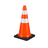 Cône de signalisation routière en PVC de 75 cm avec bande réfléchissante et base robuste
