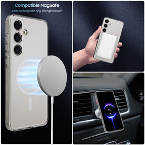 Funda de teléfono magnética de carga inalámbrica de lujo transparente HD de alta calidad a prueba de golpes para Samsung Galaxy S24 Plus PC Cover - Product Image 4