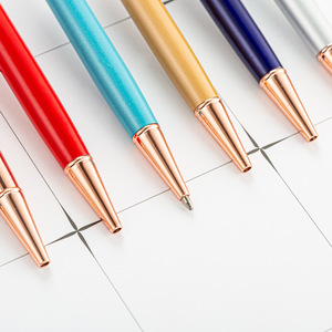 Stylos à bille liquides métalliques colorés DIY, largeur d'écriture 1,0 mm, tube vide pour recharge Parker, design flottant, logo personnalisable - Product Image 3