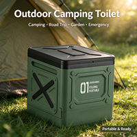 Toilette de camping portable, légère et pliable, toilette d'urgence pour les voyages, agent de solidification pour le camping, la randonnée, tout le mobilier de camping