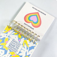 Kalender meja Spiral kustom bulanan, 365 hari tanpa tanggal perawatan diri berdiri Flip meja cetak CMYK