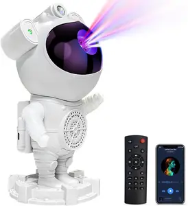 Luminária projetora de astronauta aurora, luz noturna em céu estrelado, controle remoto, luz projetora de astronauta, para áreas internas