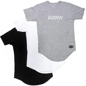 2023 गर्मियों में फैशन सीप हेम टी शर्ट mens हिप हॉप टीज़ घुमावदार हेम अतिरिक्त लंबी लाइन mens टी शर्ट