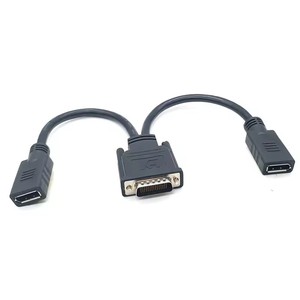 30cm DMS-<span class=keywords><strong>59</strong></span> <span class=keywords><strong>59</strong></span> broches vers Displayport mâle vers femelle Y Splitter câble vidéo adaptateur pour ordinateur hôte carte graphique double câble vidéo - Product Image 5