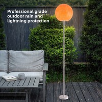 Lampes solaires de jardin Stock Lawn Moon, lampes de sol extérieures à boules blanches, en fer et PE, IP65, lumière chaude, éclairage de jardin sans alimentation électrique