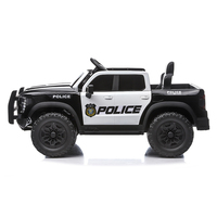 Camion de police électrique pour enfants 12V 2WD avec télécommande, lumières LED et musique