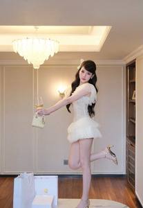 Vestido de Encaje con Mangas con Volantes, Bordado, para Fiesta, Cintura Ajustada, Mini, 100% Poliéster, Organza, con Capa de Malla, Estilo Vintage - Product Image 4