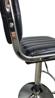 Chaise haute moderne en métal avec revêtement en cuir PU, siège pivotant réglable en hauteur - Meubles de restaurant commerciaux stables et durables