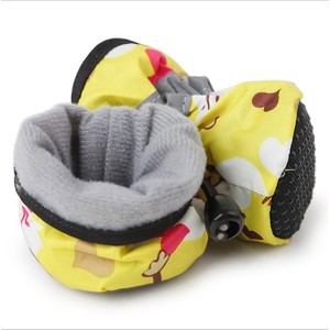 Chaussures à semelles souples pour chien, jaunes, respirantes, en polyester, paquet de 4, pour chiots, chaussures pour animaux de compagnie, bottes de pluie imperméables toutes saisons - Product Image 3