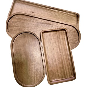 Platos de Madera para Postre, Platos Rectangulares de Madera de Acacia para <span class=keywords><strong>Restaurante</strong></span>, Juego de 3 Platos para Servir Comida - Product Image 1