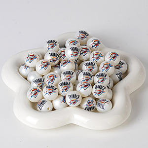 Perles rondes en acrylique mat blanc de 16 mm et 20 mm avec logo d'équipe sportive imprimé, en vrac, pour la fabrication de cordons de téléphone DIY et fournitures d'artisanat pour stylos - Product Image 6