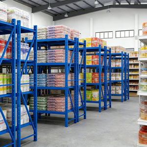 Sistema de Prateleiras e Estantes Metálicas Ajustáveis de Alta Qualidade, Prateleira de Armazenamento de Carga Média com Estrutura de Aço - Product Image 5