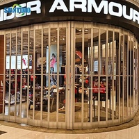Porte coulissante pliable moderne en alliage d'aluminium avec volet roulant cloison de séparation porte en cristal épaissie porte de séparation intérieure silencieuse