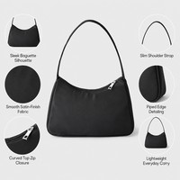 Mini sac à bandoulière personnalisé pour femmes sac en croissant en nylon sac à bandoulière sous les bras sacs à main petit sac fourre-tout boulette Hobo pour femmes