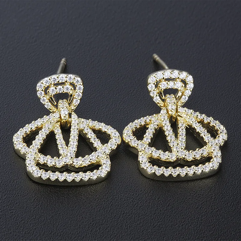 wholesale 925 18k vintage sterling silver zircon earrings 2023 accessories women fashion jewelry earrings with diamond drop