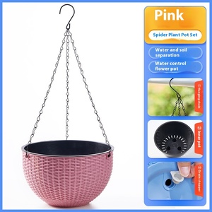 Panier de jardinière suspendu en <span class=keywords><strong>plastique</strong></span> <span class=keywords><strong>tressé</strong></span> épaissi-Pot de plantes succulentes et mural pour balcon/jardin - Product Image 6