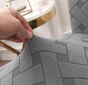 Housse de <span class=keywords><strong>chaise</strong></span> de salle à manger moderne haut de gamme, universelle toutes saisons, en polyester épais uni, élastiquée et lavable en machine - Product Image 4