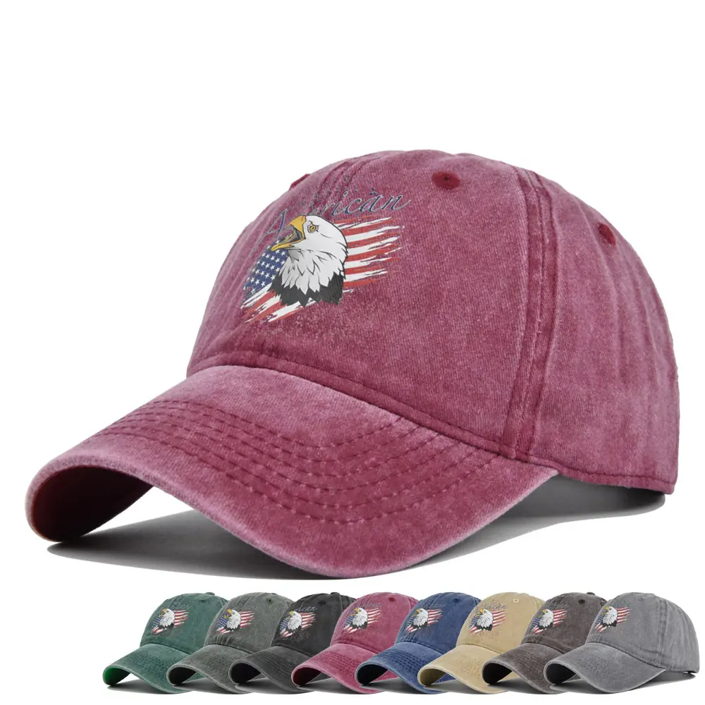 New Printed Soft Top Washed Retro Baseball Cap Fashion Duck Casual Sports Dad Hat